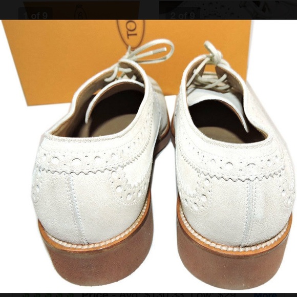 Tod’s Suede Oxford Wingtip in Ivory main image 4